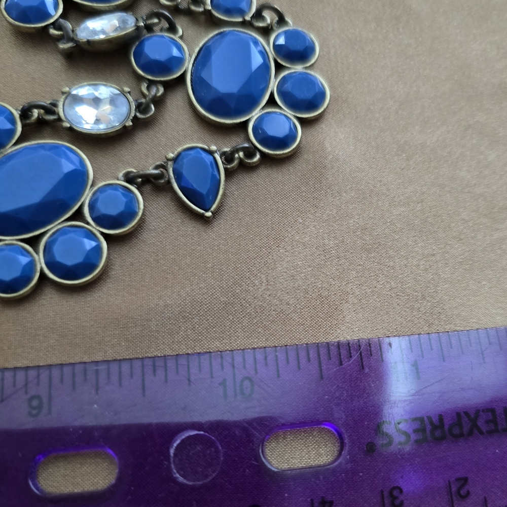 J. Crew Blue Floral Cluster Necklace - Picture 4 of 6